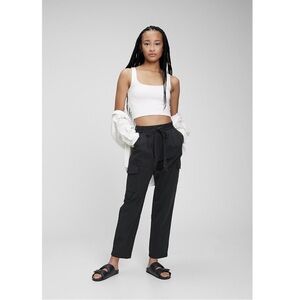 GAP High Rise Pleated Cargo Trousers 100% Cotton Moonless Night 14